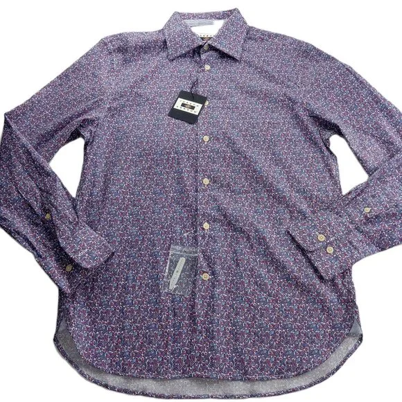 Joseph Abboud | Shirts | Joseph Abboud Mens Button Front Dress Shirt Size  Small Blue Red Paisley | Poshmark